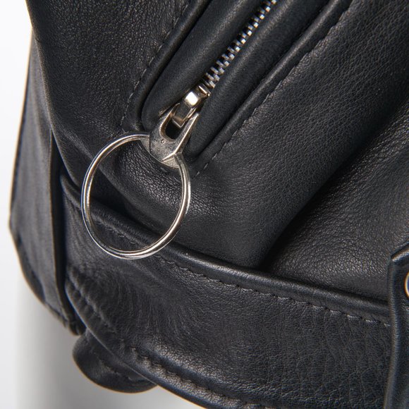 Brooks Black Leather Brando Motorcycle Jacket SIze 40 Made in USA Talon … - Picture 10 of 16